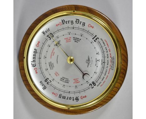 A Circular Wall Hanging Aneroid Barometer by Shortland, 20cm Diameter 