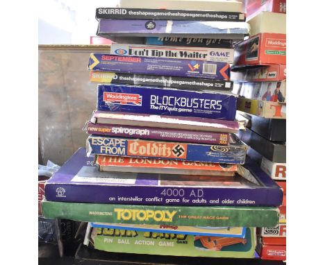 A Collection of 15 Vintage Board Games and Toys to Include Interpol Calling, Don't Tip the Waiter, Escape From Colditz, Rock 