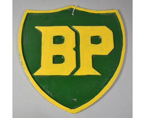 A Large Reproduction Cast Metal BP Shield, 34cm High, Plus VAT 