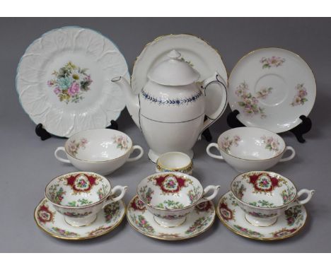 A Collection of Various Coalport China to comprise Teapot, Coalport Soup Bowl and Stand, Three Broadway Cups and Saucers etc 