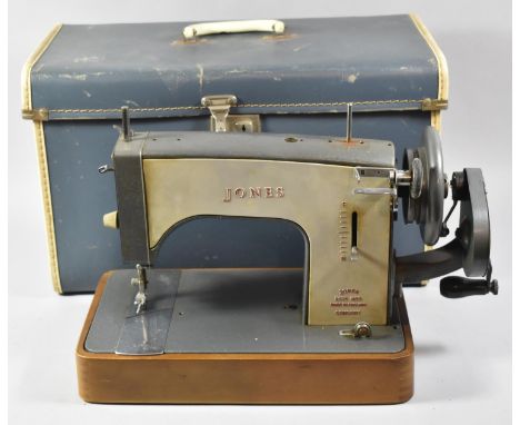 A Vintage Cased Jones Manual Sewing Machine 