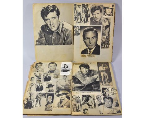 Two Vintage Scrapbooks Containing Monochrome and Coloured Cut Out Film Star Pictures, Mainly Cowboys 