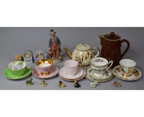 A Collection of Various Ceramics to Comprise Teawares to include Coalport Ming Rose Trio, Tuscan Pink Examples Aynsley Green 