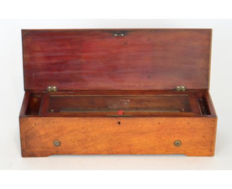A Sublime Harmony musical box playing six airs, cylinder 33cm, lacking tune card, in an inlaid rosewood and mahogany case dec