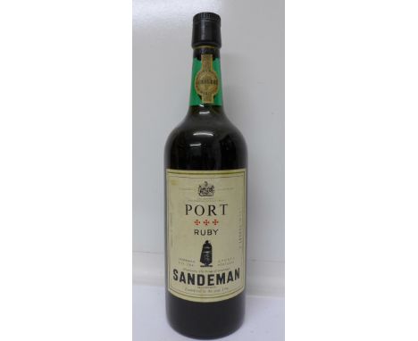 A bottle of vintage Sandeman Ruby port