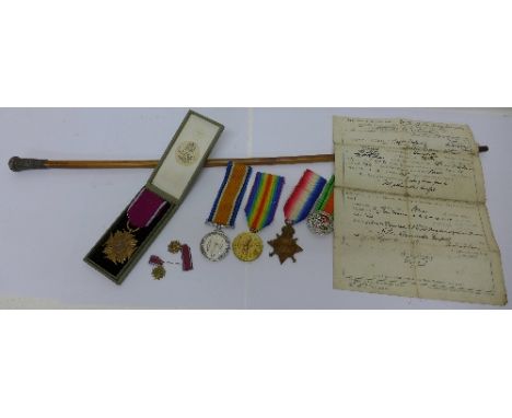 A WWI medal group with 1914-15 Star to PO.660-S-ACT.SGT. A. Knight, R.M.L.I., together with discharge certificate dated 7th M