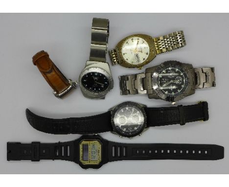 Wristwatches including Casio, Lorus, Sekonda and a lady's Rotary