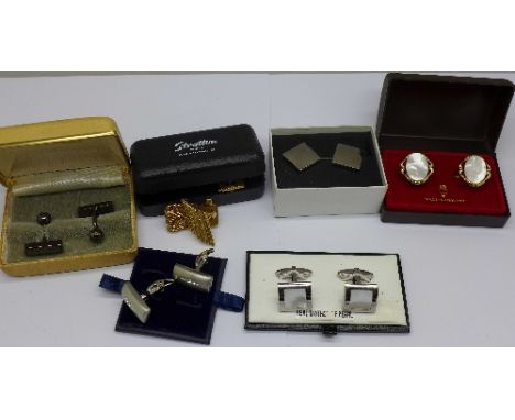 Cufflinks including Ted Baker and Stratton, (6)