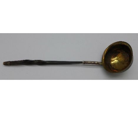 A George III silver toddy ladle, London 1807, maker EM, 16.5cm