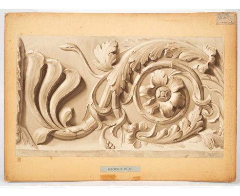 Augusta Mary Warren (19th Century)Study of an Architectural Scrollgrey wash and pencil39cm x 66cm  The study was awarded the 