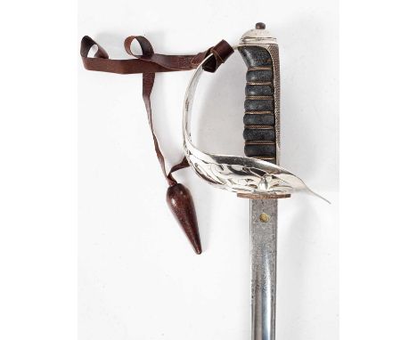 An Officer's dress sword, George V, by Henry Wilkinson of Pall Mall, serial no. 33424, the blade 32ins, in a leather scabbard