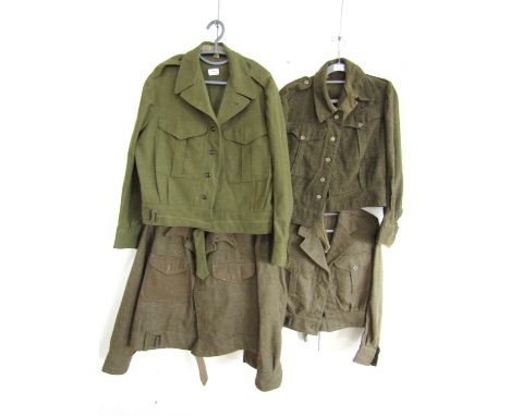 Four un-badged post-War Battledress blouses