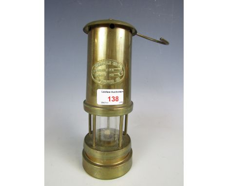 A brass Ferndale coal miner's lamp