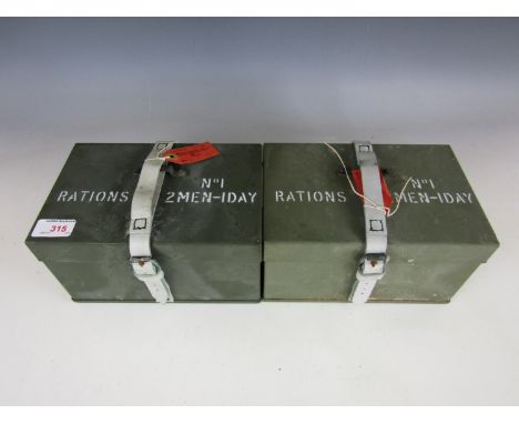 Two British Army 2-men 1-day ration tins