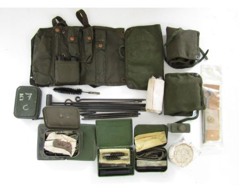 A quantity of military gun cleaning tools etc