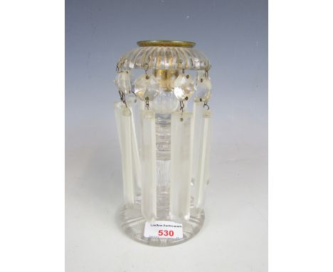 A 19th century cut glass lustre / candlestick (a/f)