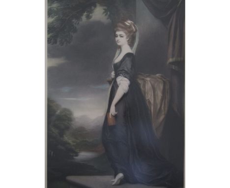 After George Romney, A mezzotint of Lady Isabella Hamilton, published 1913, 56 x 36 cm