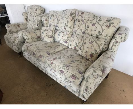 A two seater sofa and chair, ex Chapman's
