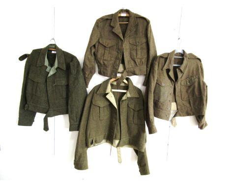 Four post-War un-badged Battledress blouses