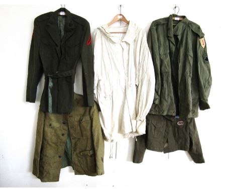 Five items of US military clothing including a First World War field tunic (latter a/f)