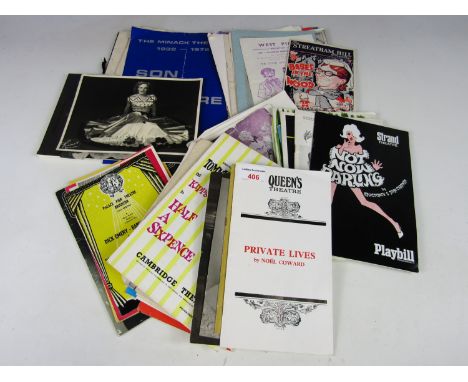 A quantity of vintage theatre programmes and signed photos 