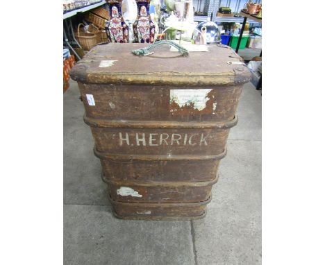 A vintage luggage trunk