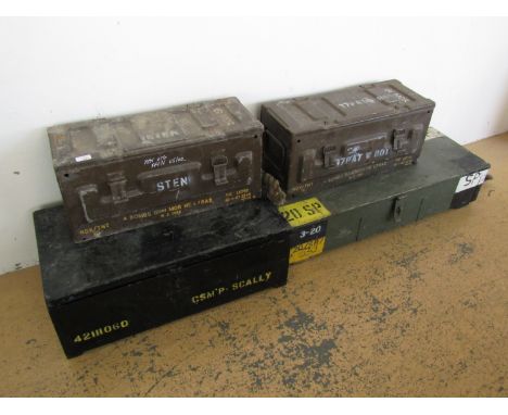 Post-War ammunition boxes etc