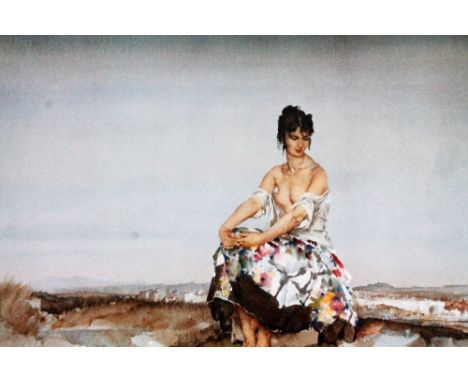 After Sir William Russel Flint.  Mademoiselle Sophie, artist limited edition print no. 379/850, 44cm x 61cm.