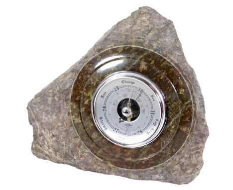 A 20thC Cornish serpentine cased barometer, with 10cm Dia. dial, 25cm H.