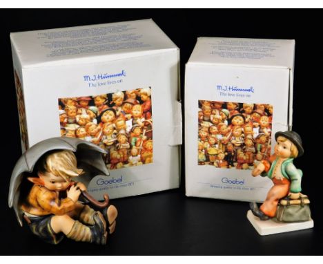 Two Goebel Hummel figures, comprising of a large size umbrella boy, no. 152 C A, 13cm H, and Mary Wanderer.  (2, boxed, with 