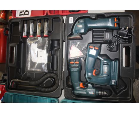 A Black &amp; Decker multi toolkit, comprising cordless B&amp;D VP7201 cordless drill, B&amp;D VP660 cordless jigsaw, B&amp;D