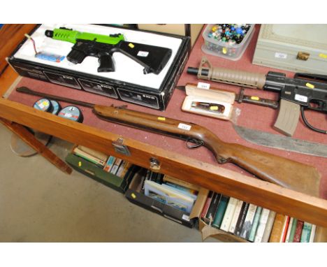 An air rifle AF and three tins of pellets  NB. As a post 1939 air weapon the restrictions of the crime Reduction Act apply to
