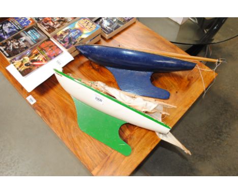 Two model pond yacht boats