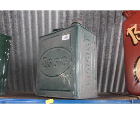 A metal 2 gallon fuel can, named to Esso, with cap