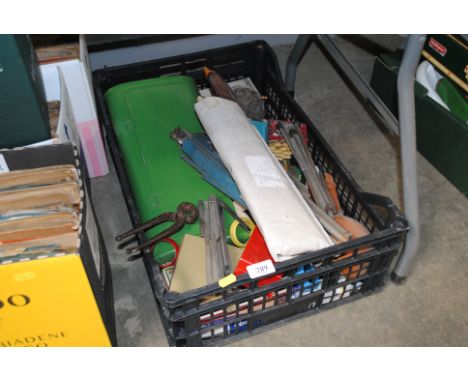 A quantity of miscellaneous items including folding music stands, tools etc.