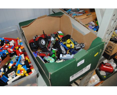 A box of miscellaneous play worn die-cast model vehicles