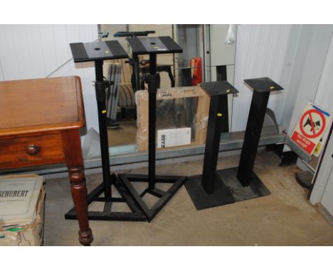 Two pairs of metal speaker stands 