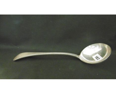 A HEAVY GAUGE SILVER SOUP LADLE BY WALKER AND HALL CHESTER 1906