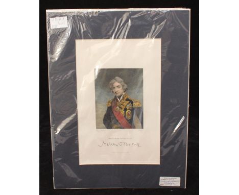 After John Hoppner (1758-1810) Portrait study of Horatio Nelson, hand coloured engraving, published by Fisher Son &amp; Co. L