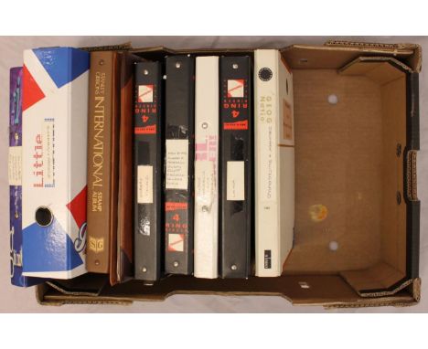 World - Used, five ring binders mounted on hinges, comprising Middle East, China, Far East, Vietnam, Denmark, Switzerland, No