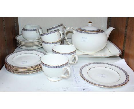 SECTION 21. A 21-piece Wedgwood 'Palatia' pattern part tea set, comprising a teapot, cups, saucers and plates etc. 