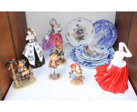 SECTION 26. A small collection of assorted ceramic items comprising two Royal Doulton ladies, 'Autumn Breeze HN4716' and 'Gai