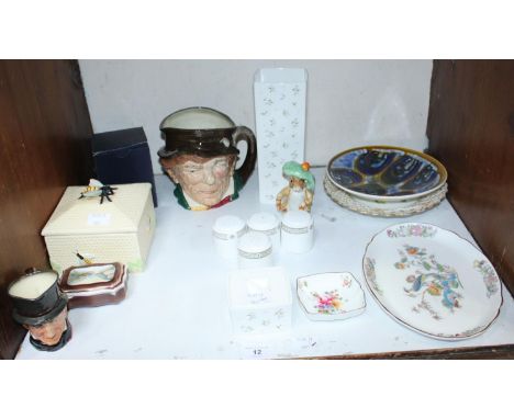 SECTION 12. A small collection of assorted ceramics and collectables, including a Poole Pottery plate, a Coalport vase, two R