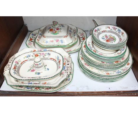 SECTION 4. A 31-piece Spode 'Chinese Rose' pattern dinner service comprising a tureen, meat plate, gravy boat and plates etc.