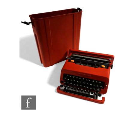 Ettore Sottsass &amp; Perry King - Olivetti - A 1960s Valentine S red plastic portable typewriter, in red case. 