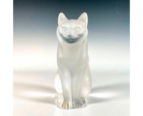 Charming seated cat in a frosted finish with small intricate details that create a realistic and cozy aesthetic. Lalique Fran