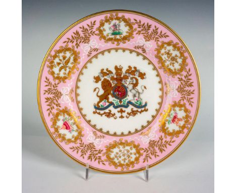 Gorgeous pink fine bone China plate created based on typical shapes from the Georgian period. Designs are inspired by the two