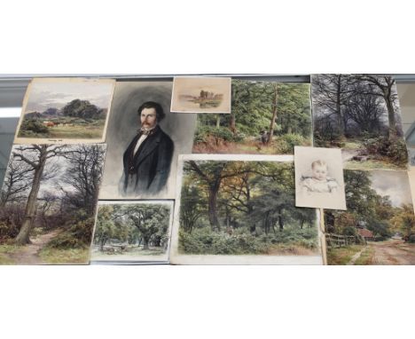 Frederick George Reynolds (1828-1921): A quantity of watercolours of landscape and portrait subjects, including possibly a se