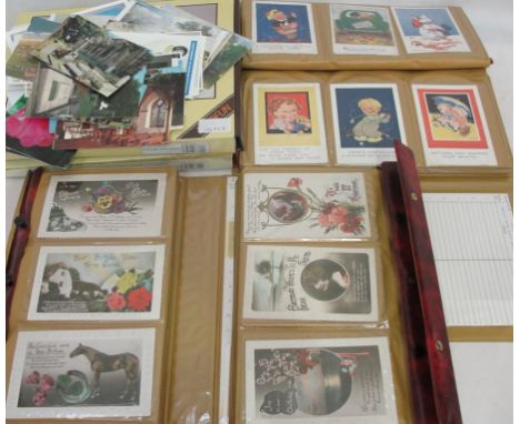 A quantity of vintage postcards to inc Mabel Lucy Attwell, photo examples, military etc