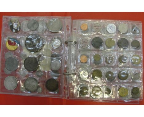 A folder of coins to inc Edwardian half crown, Georgian silver shillings and 1817 half crown,cartwheel twopence, crown size c
